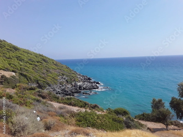 Fototapeta view of the coast of island
