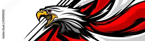 Fototapeta Abstract Car decal design vector. Graphic abstract eagle stripe racing background kit designs for wrap vehicle, race car, rally, adventure and livery