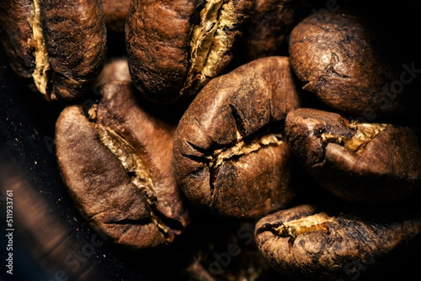 Fototapeta Macro shot of coffee beans