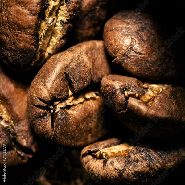 Fototapeta Macro shot of coffee beans
