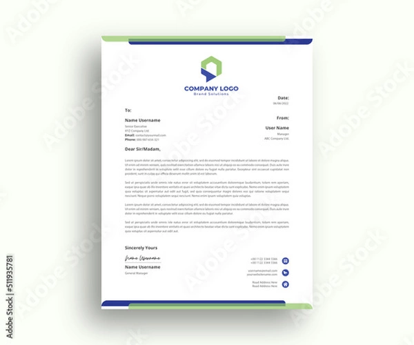 Obraz simple official cover letter Design template