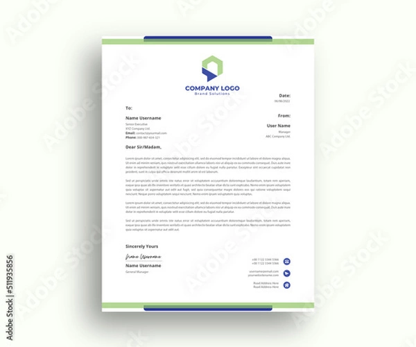 Obraz modern elegant unique business letterhead design