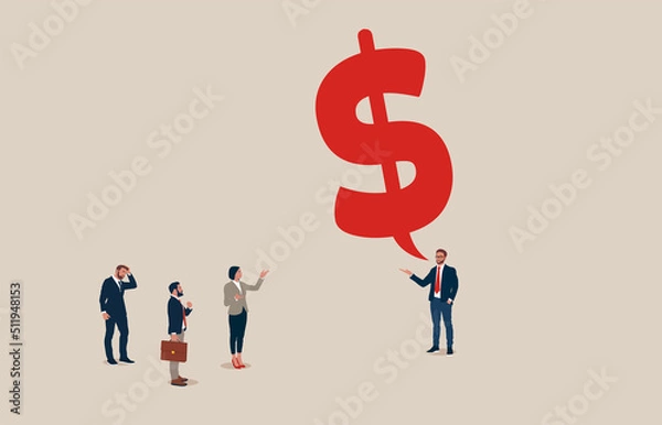 Fototapeta Symbol dollar of finance advice, strategy, planning. Business consulting. 
