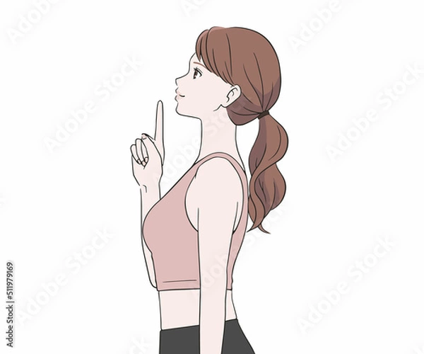 Obraz 指を差す横を向いたスポーツインストラクター