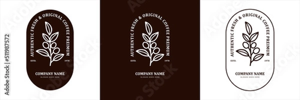 Obraz Vintage retro coffee logo badge design for your brand, sticker, stamp and others