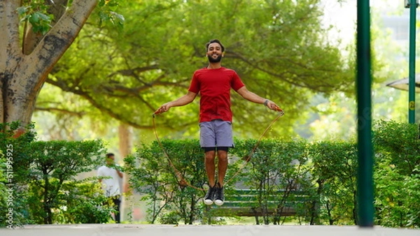 Fototapeta Skipping jump with rope Jumping Rope To Lose Weight and More