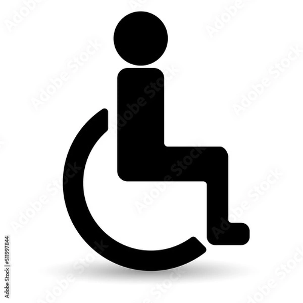 Fototapeta Wheelchair user icon isolated on a white background.