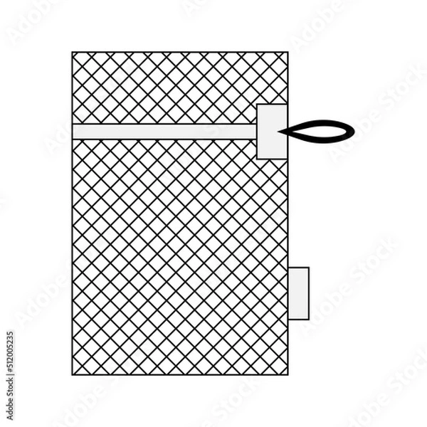 Obraz Mesh laundry bag pictogram vector illustration.