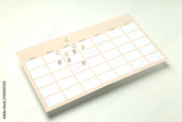 Fototapeta Concept of event planning and work planning on white background