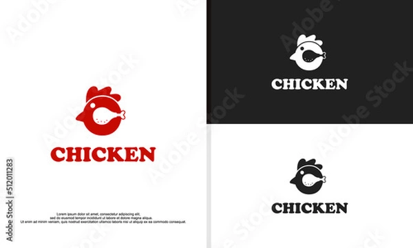 Obraz logo illustration vector graphic of Chicken icon design. fit for chicken restaurant, etc