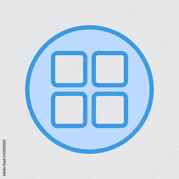 Fototapeta Menu icon in blue style about user interface, use for website mobile app presentation