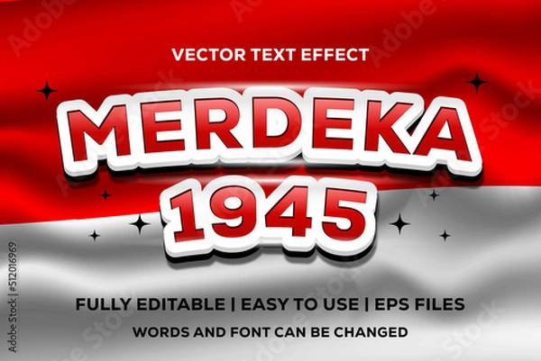 Obraz merdeka vector text effect fully editable