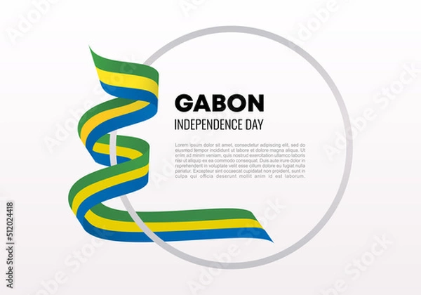 Fototapeta Gabon independence day background banner poster for national celebration on august 17.