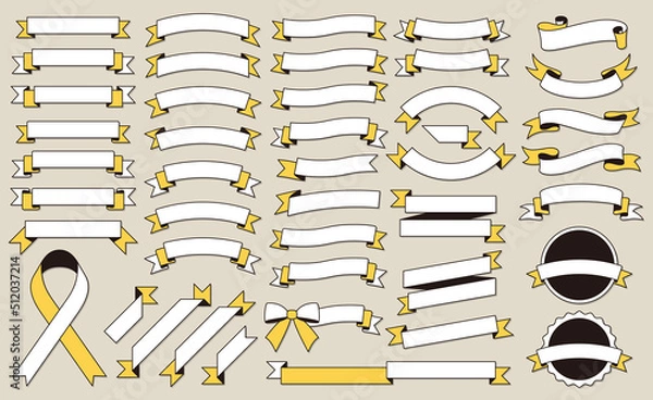Obraz リボン素材セット, 44 ribbons vector set