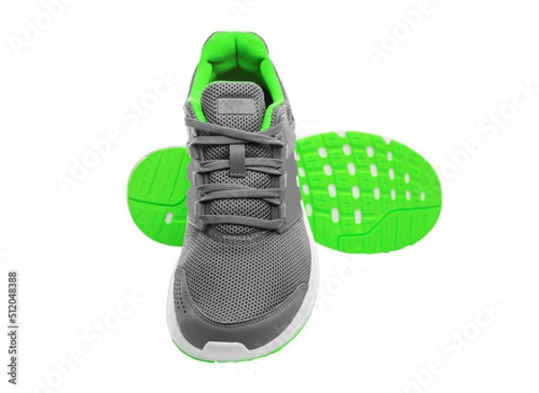Fototapeta Stylish beautiful sneakers on a white background.