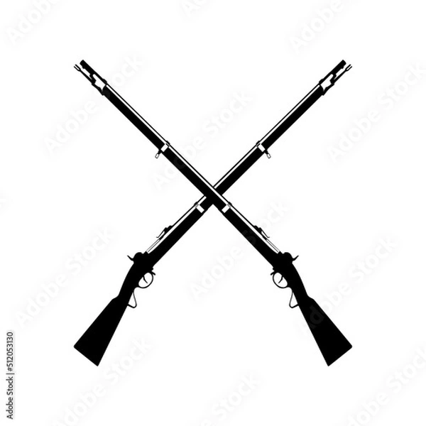 Obraz Two vintage colt shotguns vector sketch illustration.