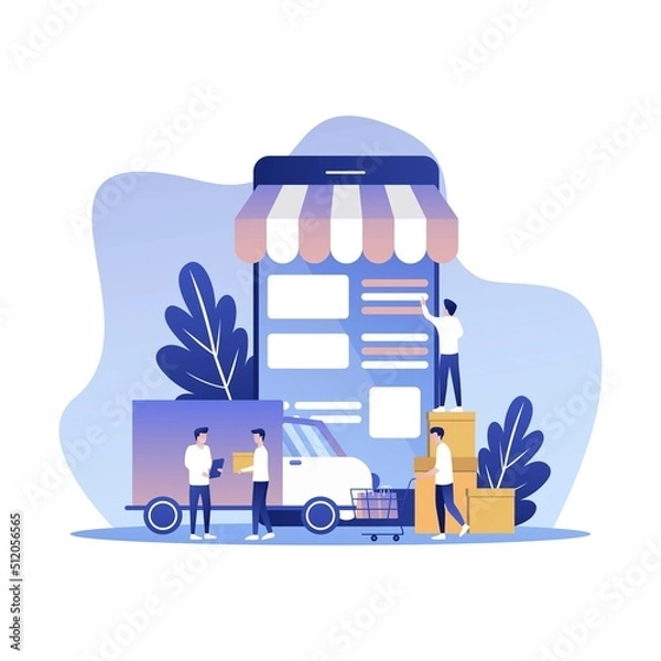 Fototapeta Financial vector illustration concept. Illustration isolated on white background.