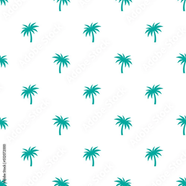 Fototapeta Palm trees seamless pattern. Palm trees on a white background.