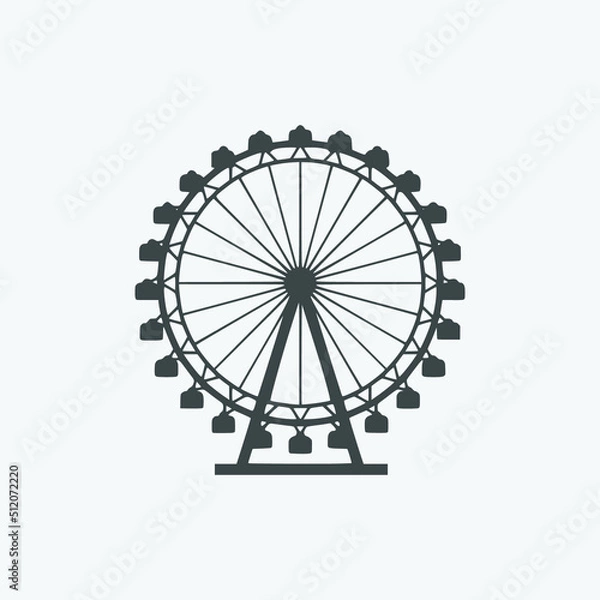 Fototapeta London eye icon. London eye vector symbol. Linear style sign for mobile concept and web design. London eye symbol illustration.