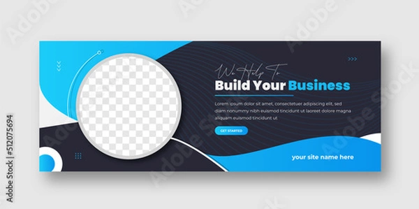 Fototapeta Digital marketing facebook cover and web banner template