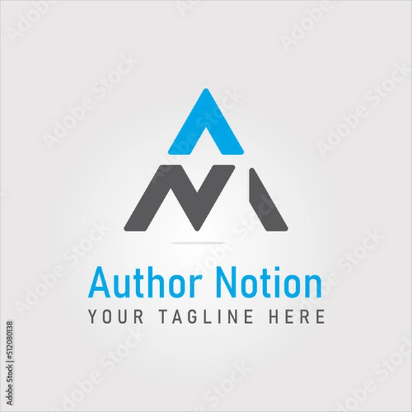 Fototapeta Letter A N AN icon minimal monogram geometric emblem style logo design elements template