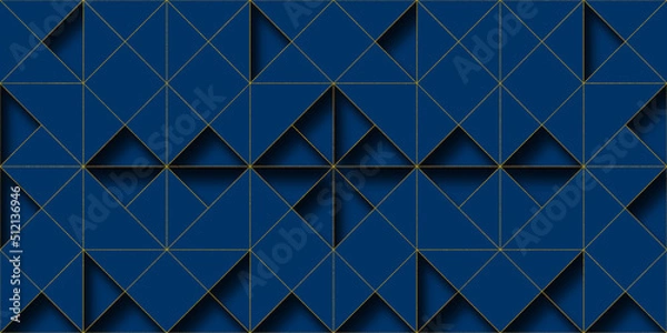 Fototapeta White and blue seamless geometric pattern background.
Gift wrapping paper, tile, 3D wallpaper or design.