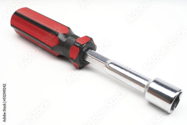 Fototapeta Nut Driver/Socket screwdriver insolated on white 