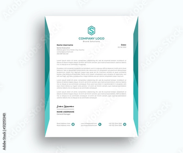 Obraz Official Creative Abstract Letterhead template design