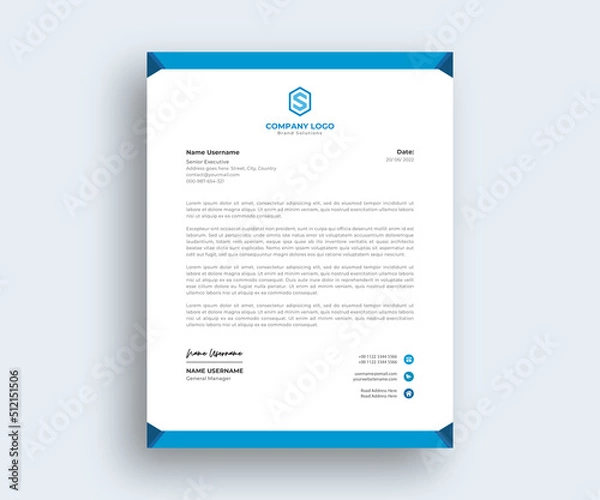 Obraz Modern Creative Abstract  Formal Letterhead design