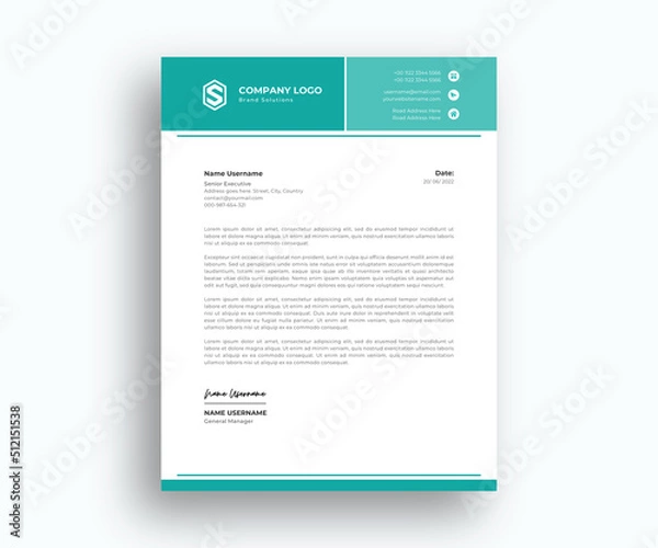 Obraz Formal Modern Letterhead template design