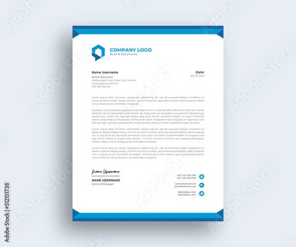 Obraz Creative Abstract official  Letterhead template design