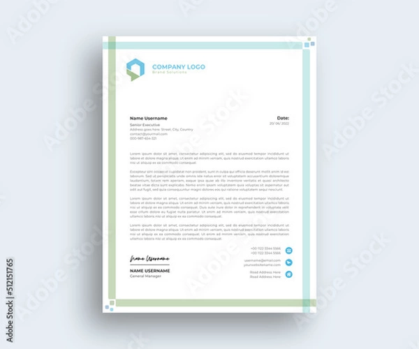 Obraz Modern Creative Abstract Letterhead template design