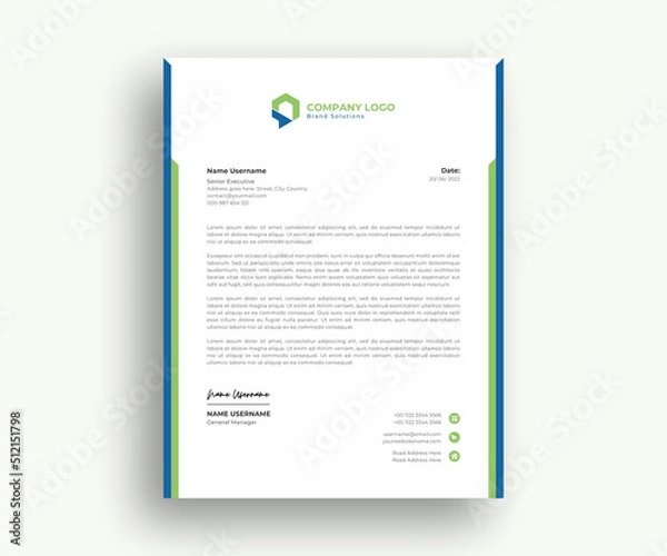 Obraz Abstract official Letterhead template design