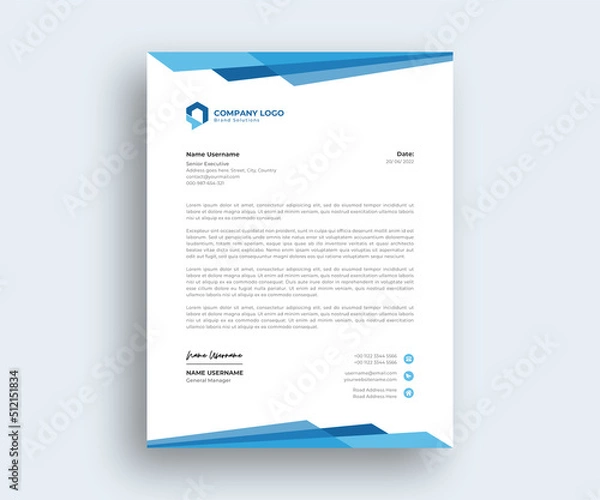 Obraz Modern Creative Abstract official Letterhead template design