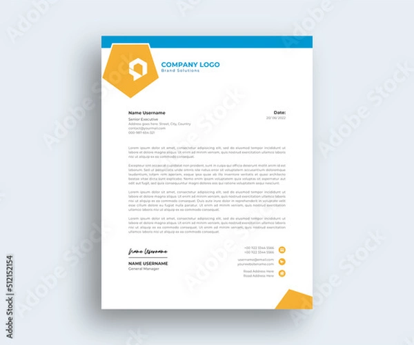 Obraz Modern Creative Abstract Letterhead template design