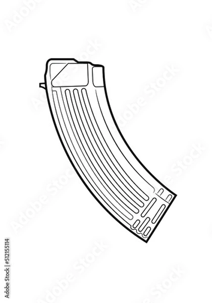 Obraz Vector illustration of a thirty-round  soviet assault rifle magazine.