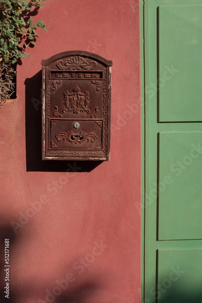 Fototapeta old mailbox on wall