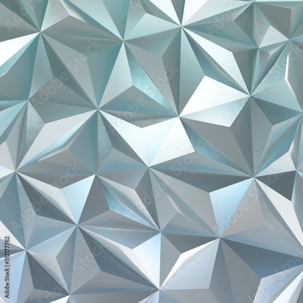 Fototapeta Abstract gray low poly triangle geometric background. 3d rendering.	