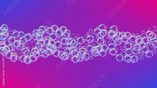Fototapeta Detergent foam. Soap bath bubble and suds for bathtub. Shampoo.