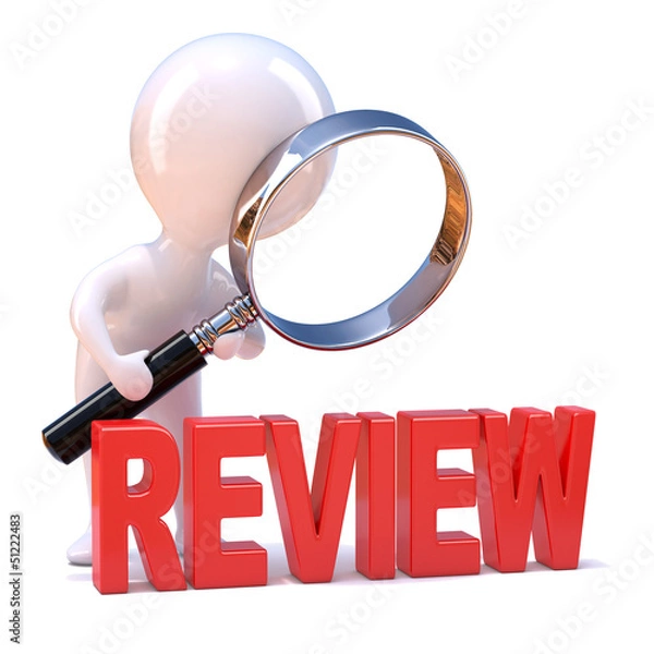 Obraz Little man studies his review