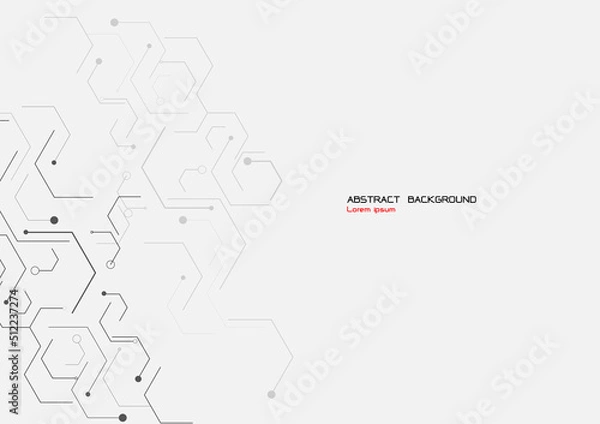 Fototapeta Hexagon shape element with solf light grey background