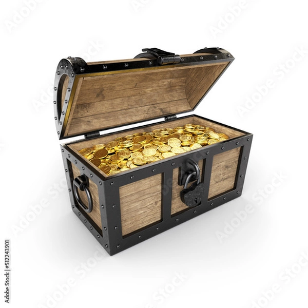 Obraz Large old treasure chest.