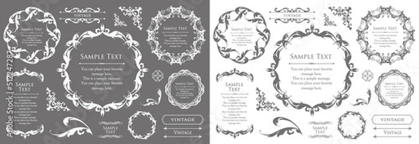 Fototapeta 高級感のある　フレームデザイン　テンプレートセット　ラグジュアリー　ゴージャス　ビンテージ　アンティーク
