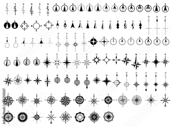 Obraz 方位記号　セット　黒