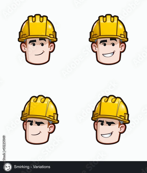 Obraz Construction Worker - Expressions - Positive n Smiling - Smirking - Variations