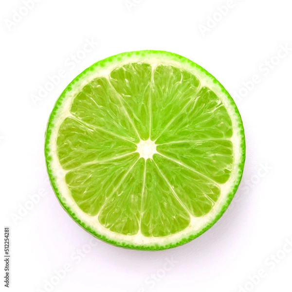 Fototapeta Lime slice on white background.