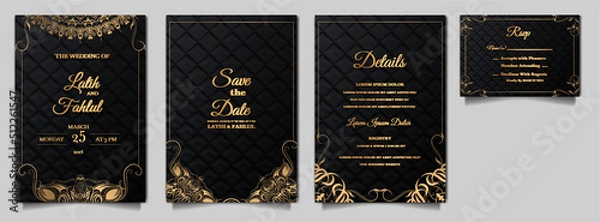 Obraz luxury wedding invitation card set