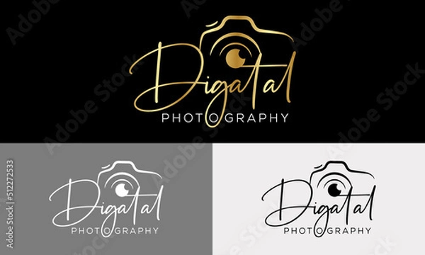 Fototapeta Camera photography logo icon vector template