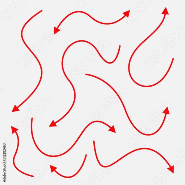 Fototapeta Hand drawn arrow collection template Vector