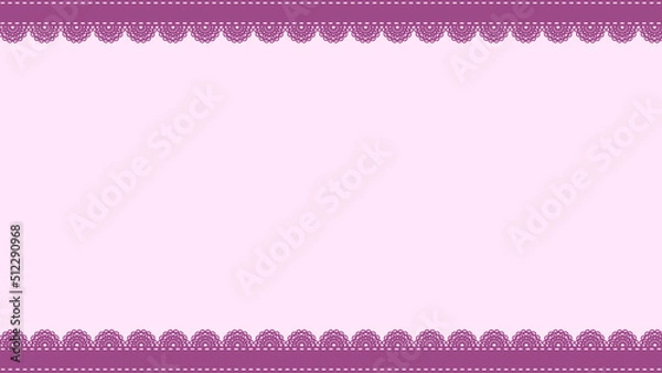 Fototapeta レースフリルのフレーム　紫